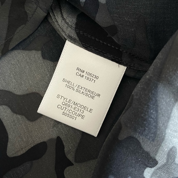 Equipment Camouflage Print Silk Blouse - Picture 9 of 14
